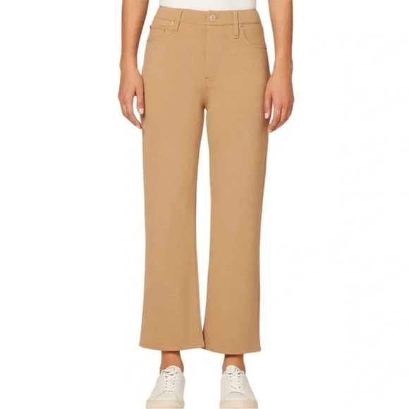 Hudson Jeans Pants - Hudson Noa tan knit straight crop pants